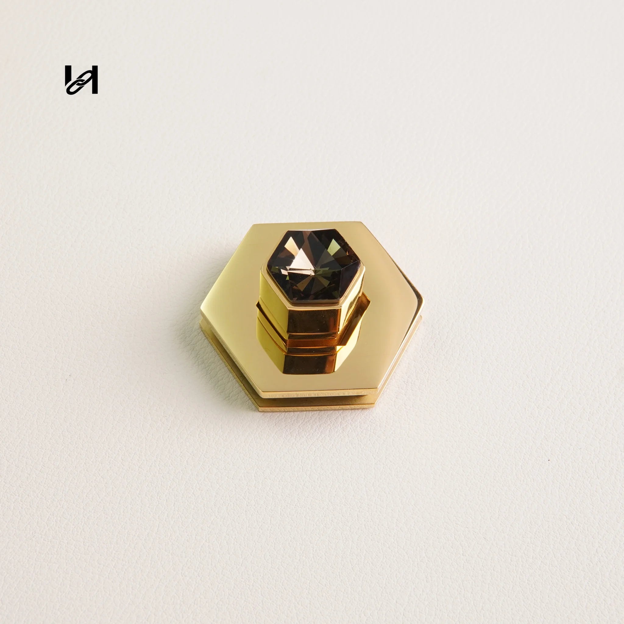 Flat Diamond Turn Lock - Gold / Gray - hardware