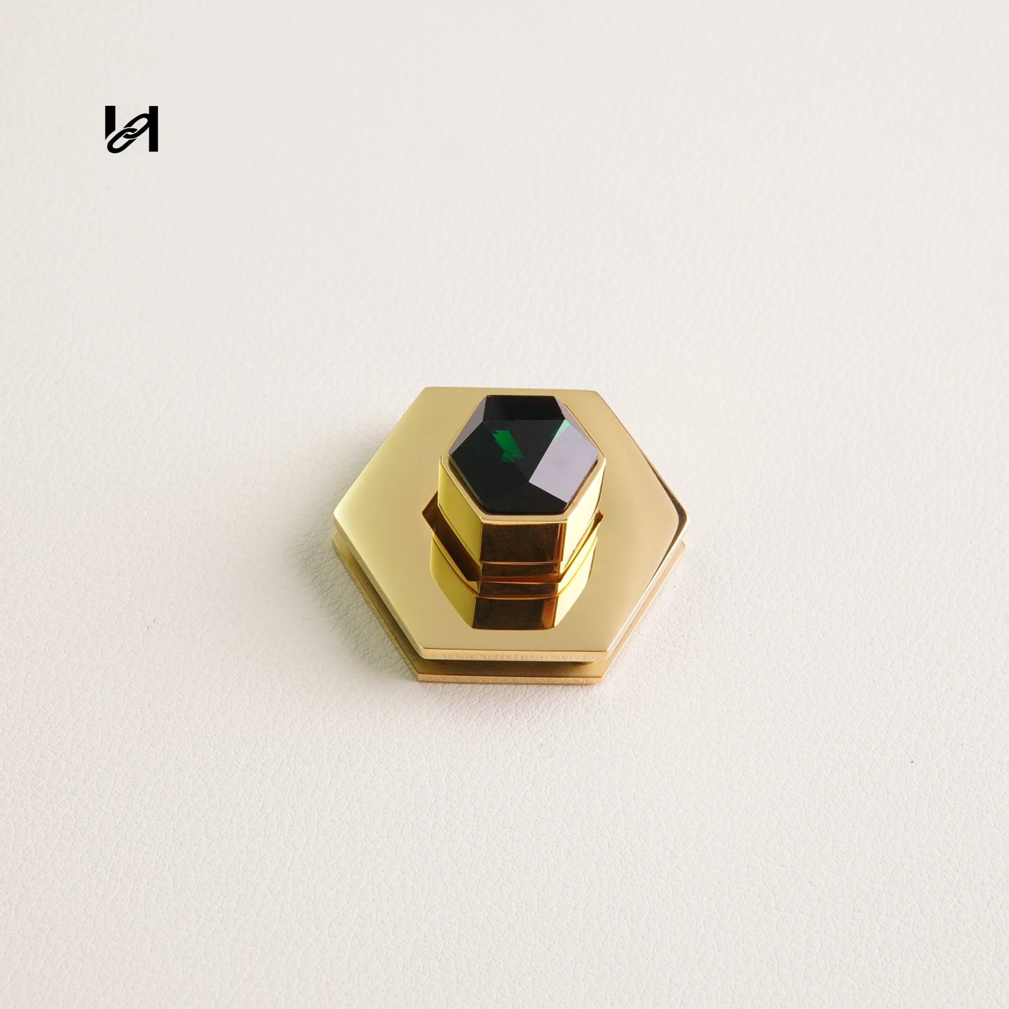 Flat Diamond Turn Lock - Gold / Green - hardware