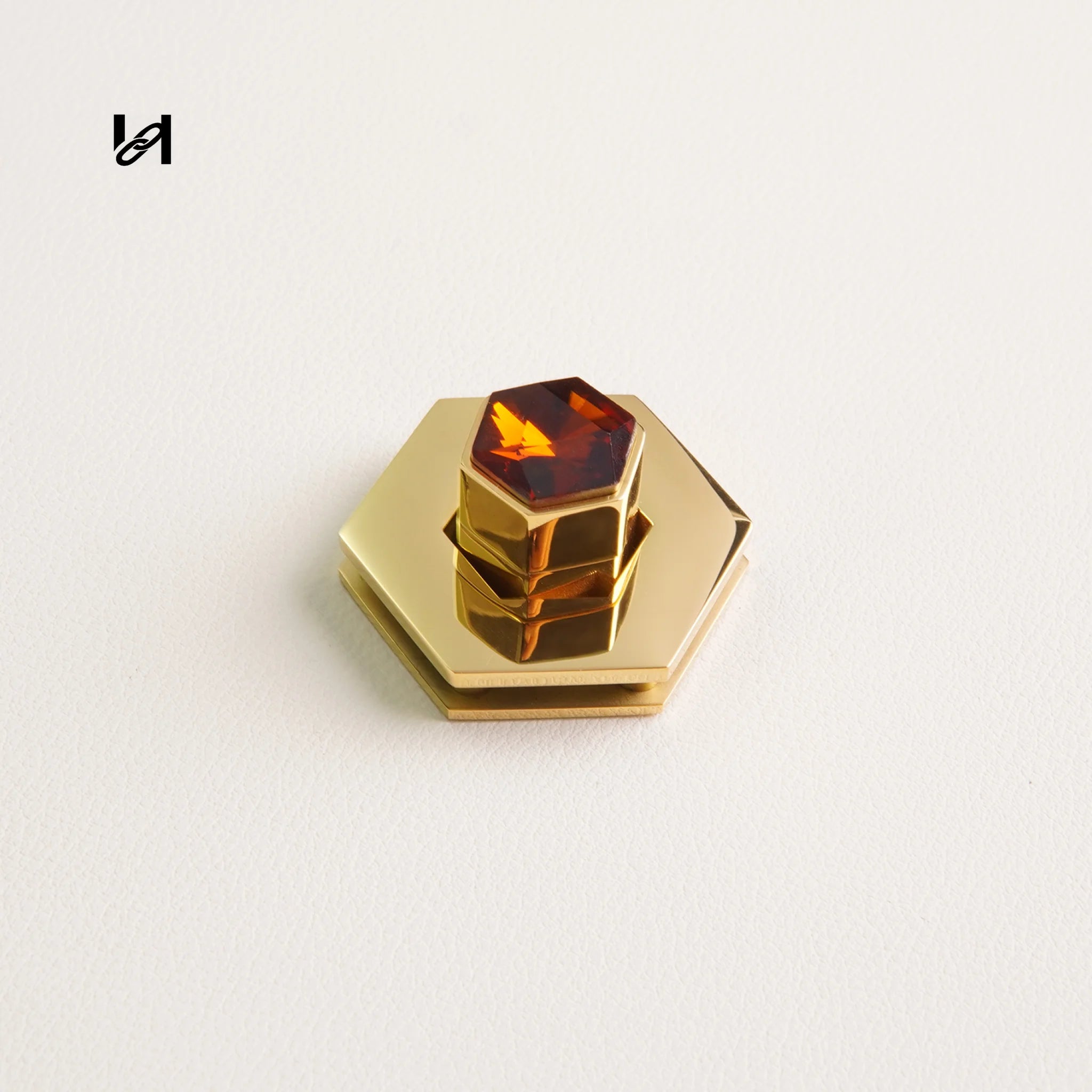 Flat Diamond Turn Lock - Gold / Orange - hardware