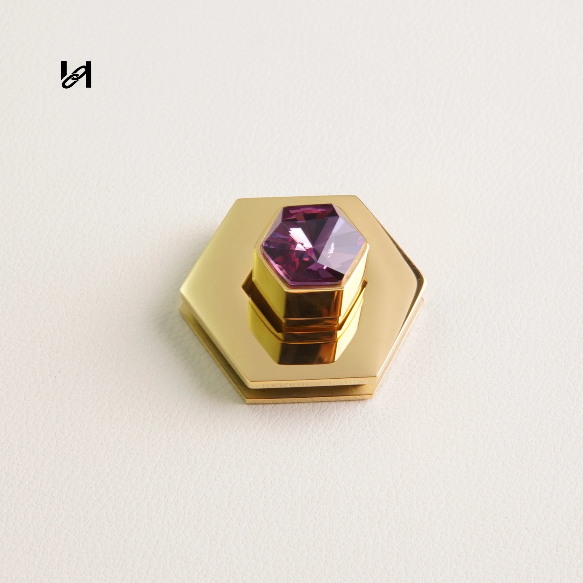 Flat Diamond Turn Lock - Gold / Purple - hardware