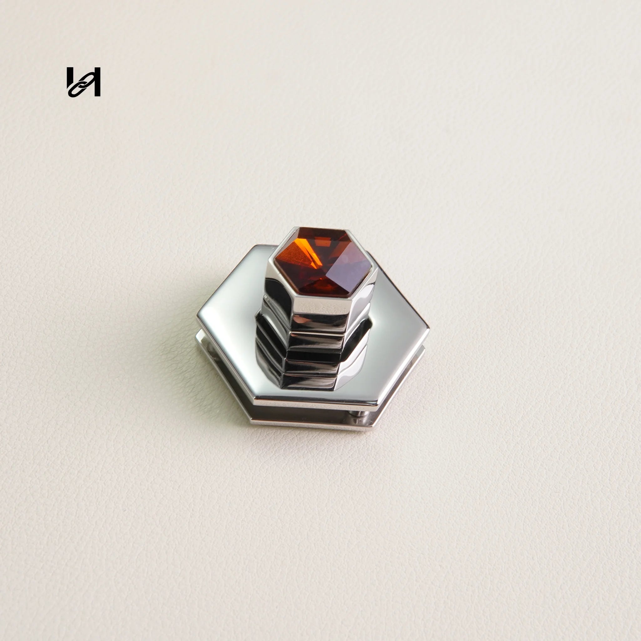 Flat Diamond Turn Lock - Silver / Orange - hardware