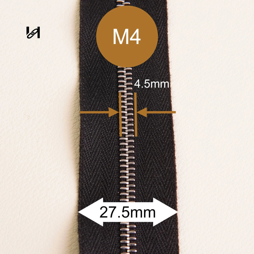 Gold M4 Size Teeth Zipper Tape - hardware