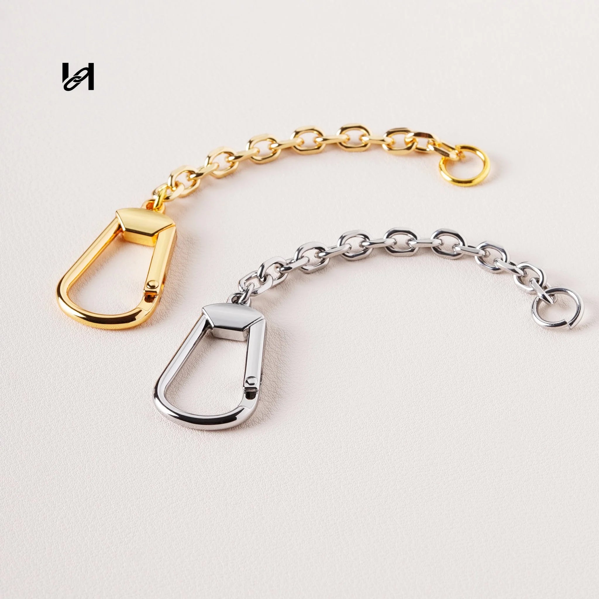 Gold Plated Bag Chain Hardware Set – D-Ring Connector & Spring O-Ring Clasp for Leather Goods - hardware