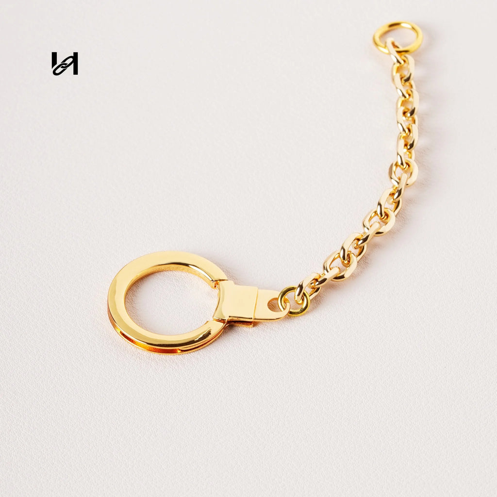 Gold Plated Bag Chain Hardware Set – D-Ring Connector & Spring O-Ring Clasp for Leather Goods - Gold / Spring O-Ring