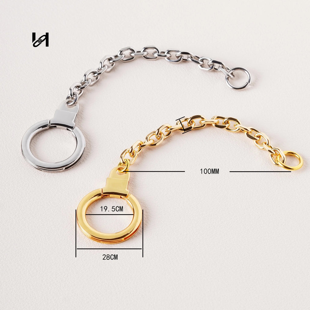 Gold Plated Bag Chain Hardware Set – D-Ring Connector & Spring O-Ring Clasp for Leather Goods - hardware