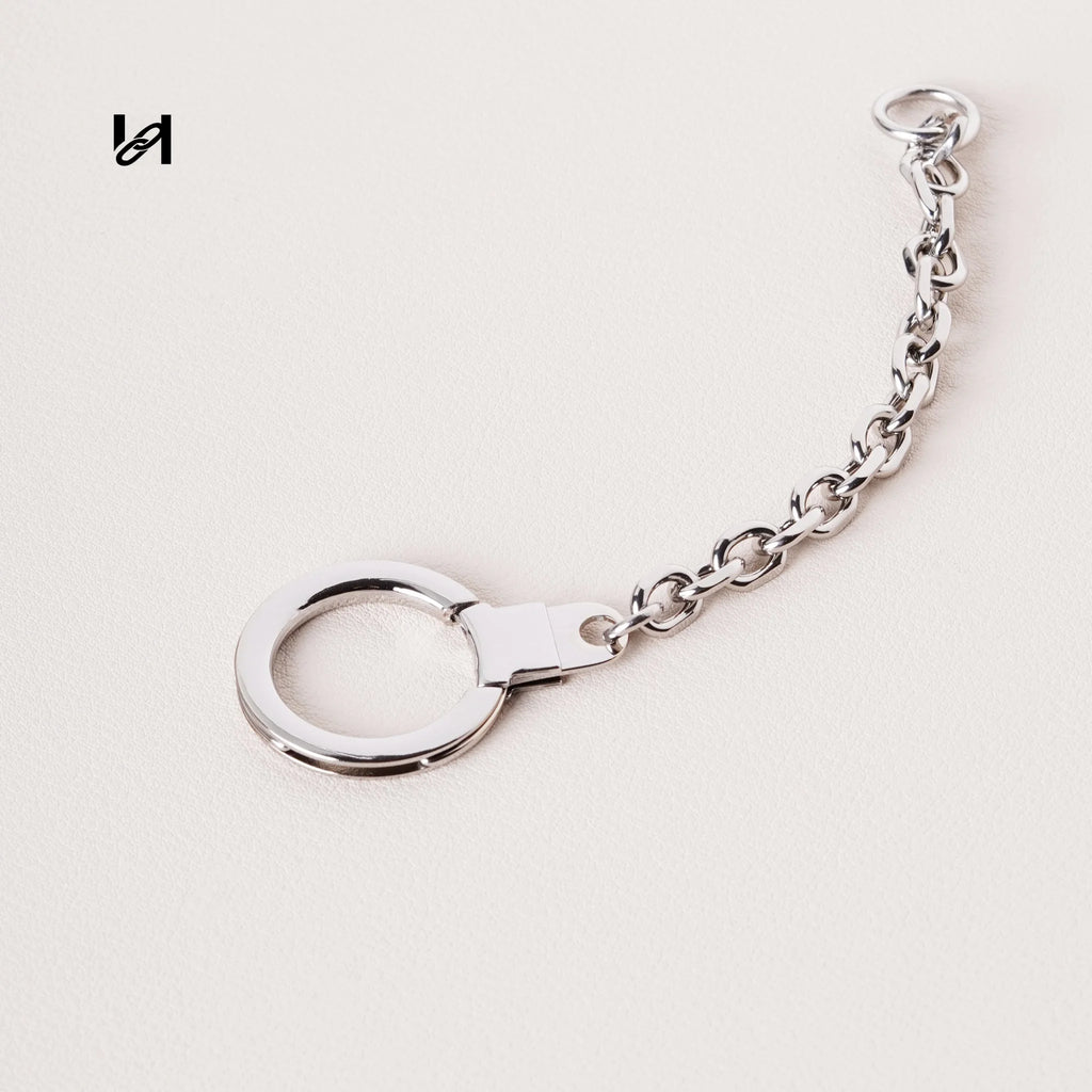 Gold Plated Bag Chain Hardware Set – D-Ring Connector & Spring O-Ring Clasp for Leather Goods - Silver / Spring O-Ring