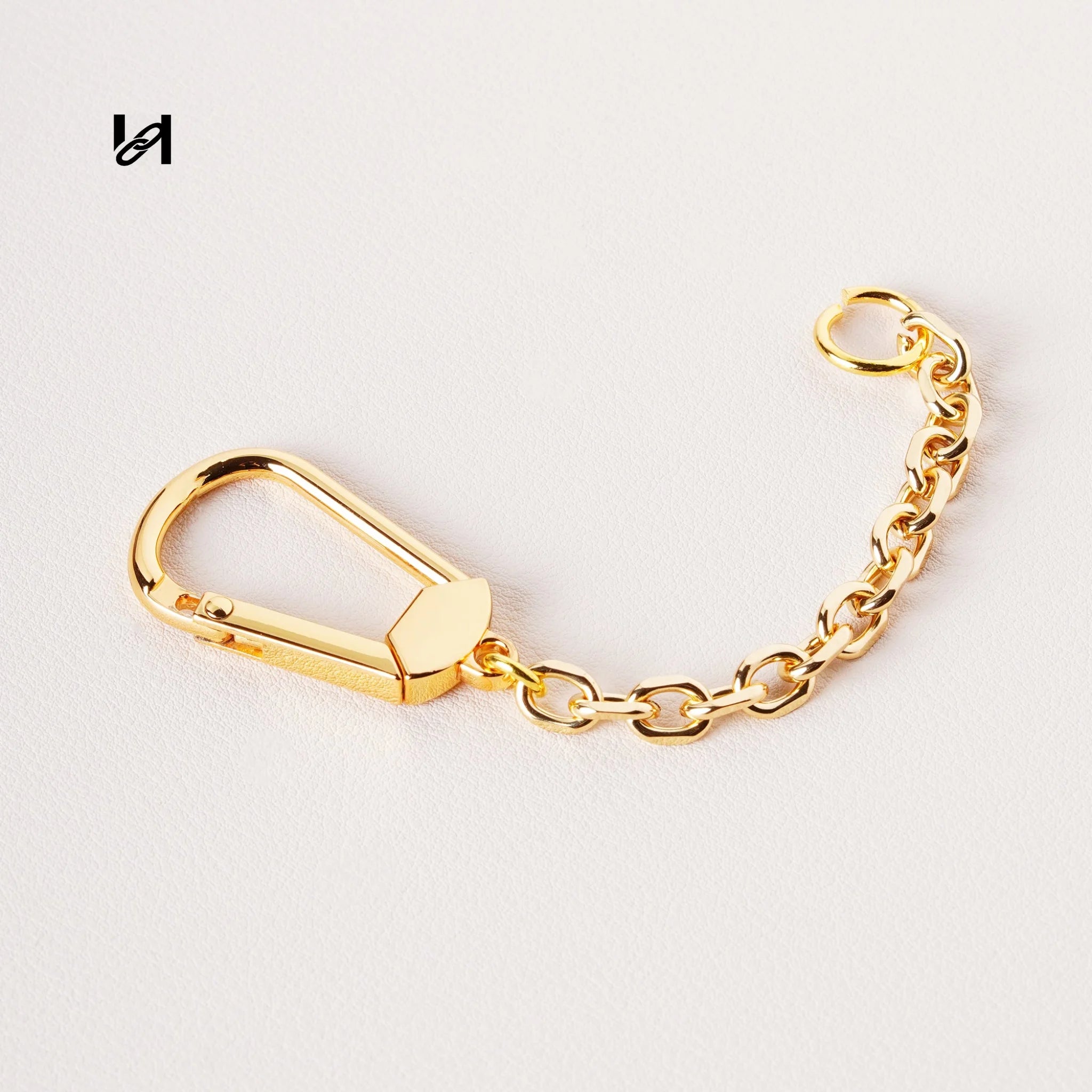 Gold Plated Bag Chain Hardware Set – D-Ring Connector & Spring O-Ring Clasp for Leather Goods - Gold / Trapezoid D-Ring