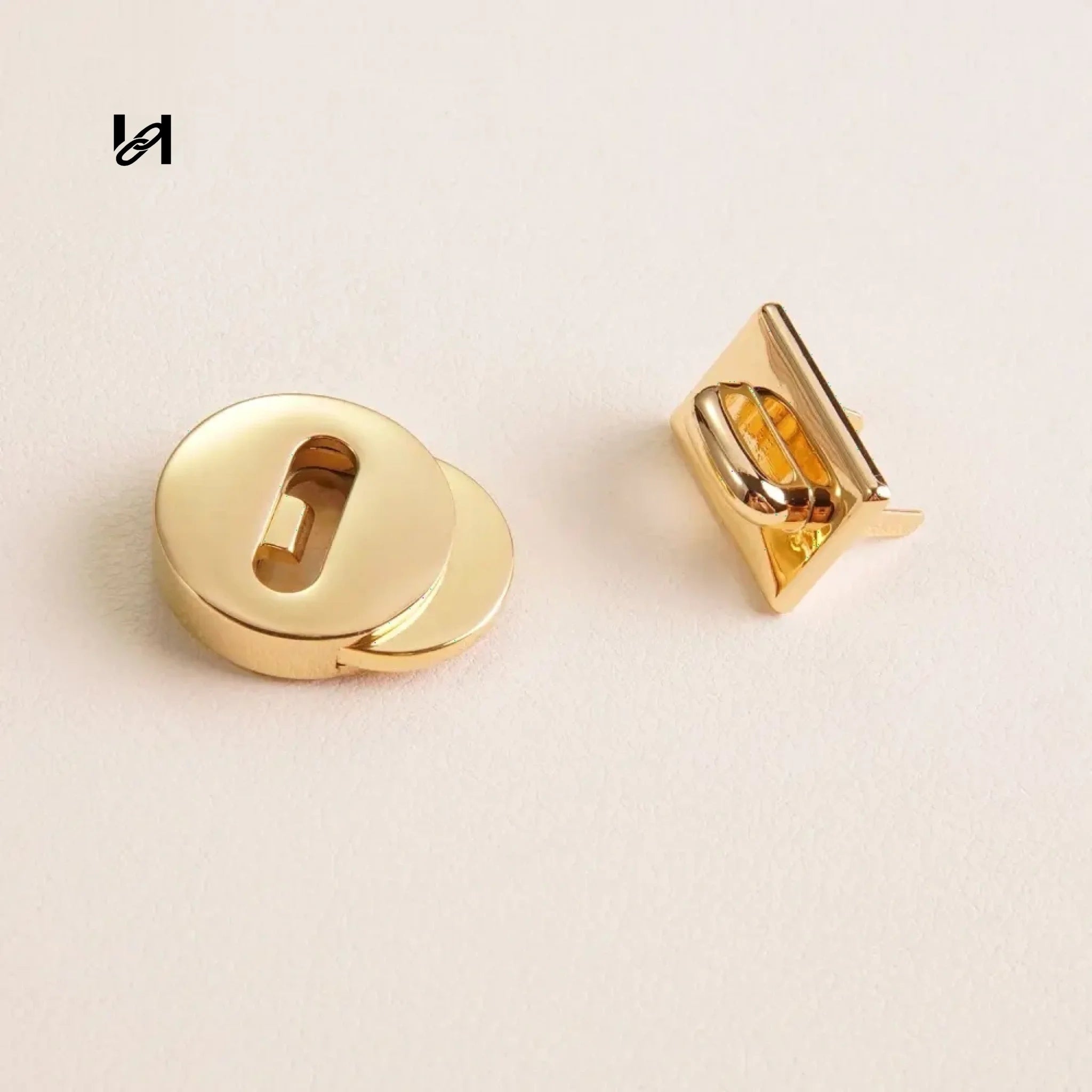 Gold Round Lock - hardware