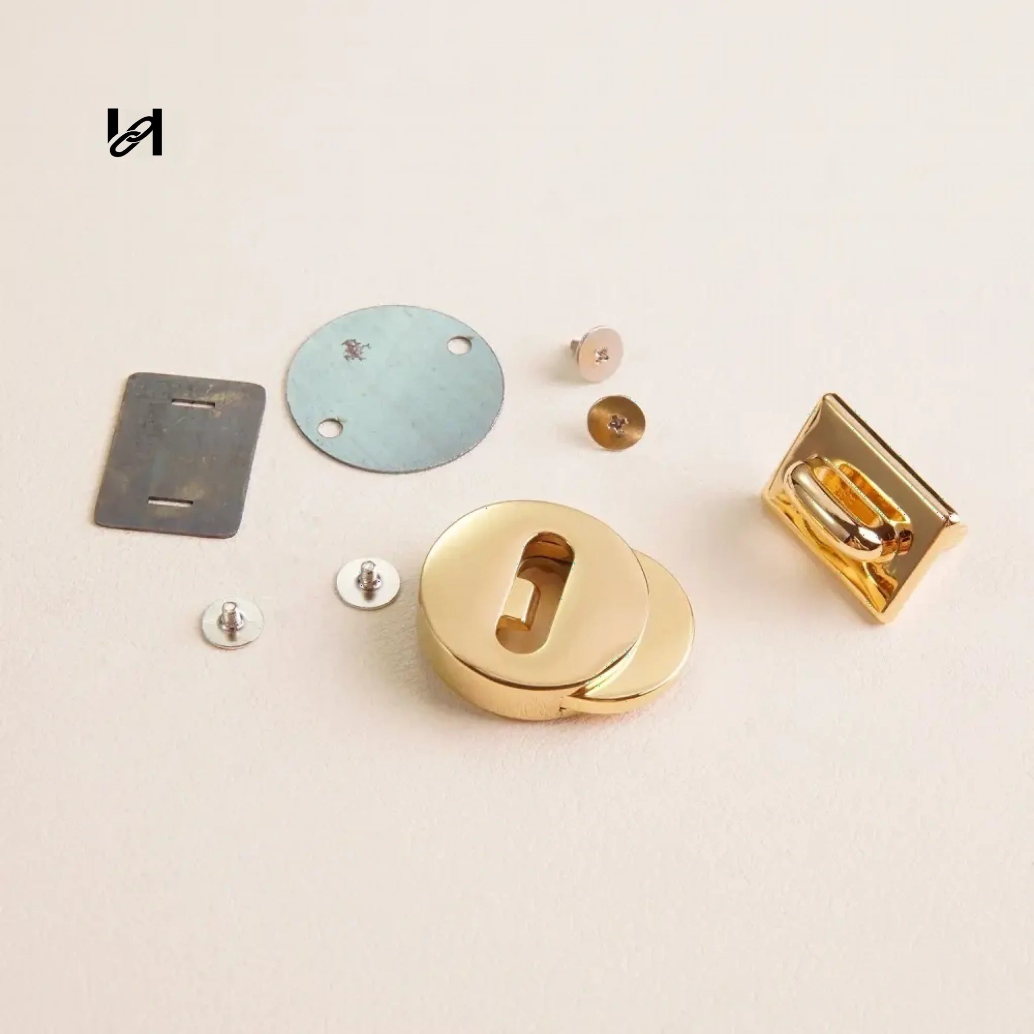 Gold Round Lock - hardware