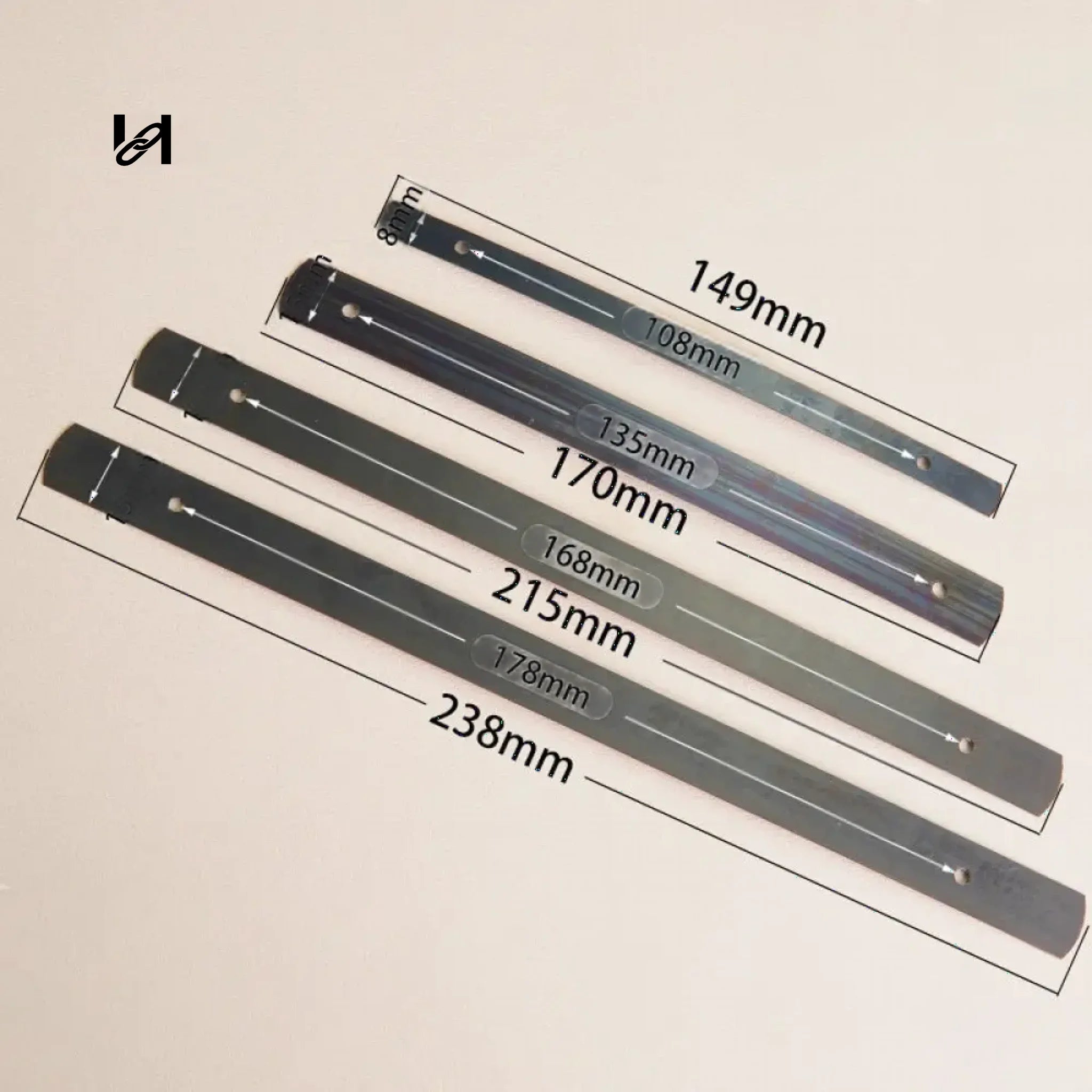 Stainless Steel Handle-Holder One-Pair - 149mm Handle Bar - hardware