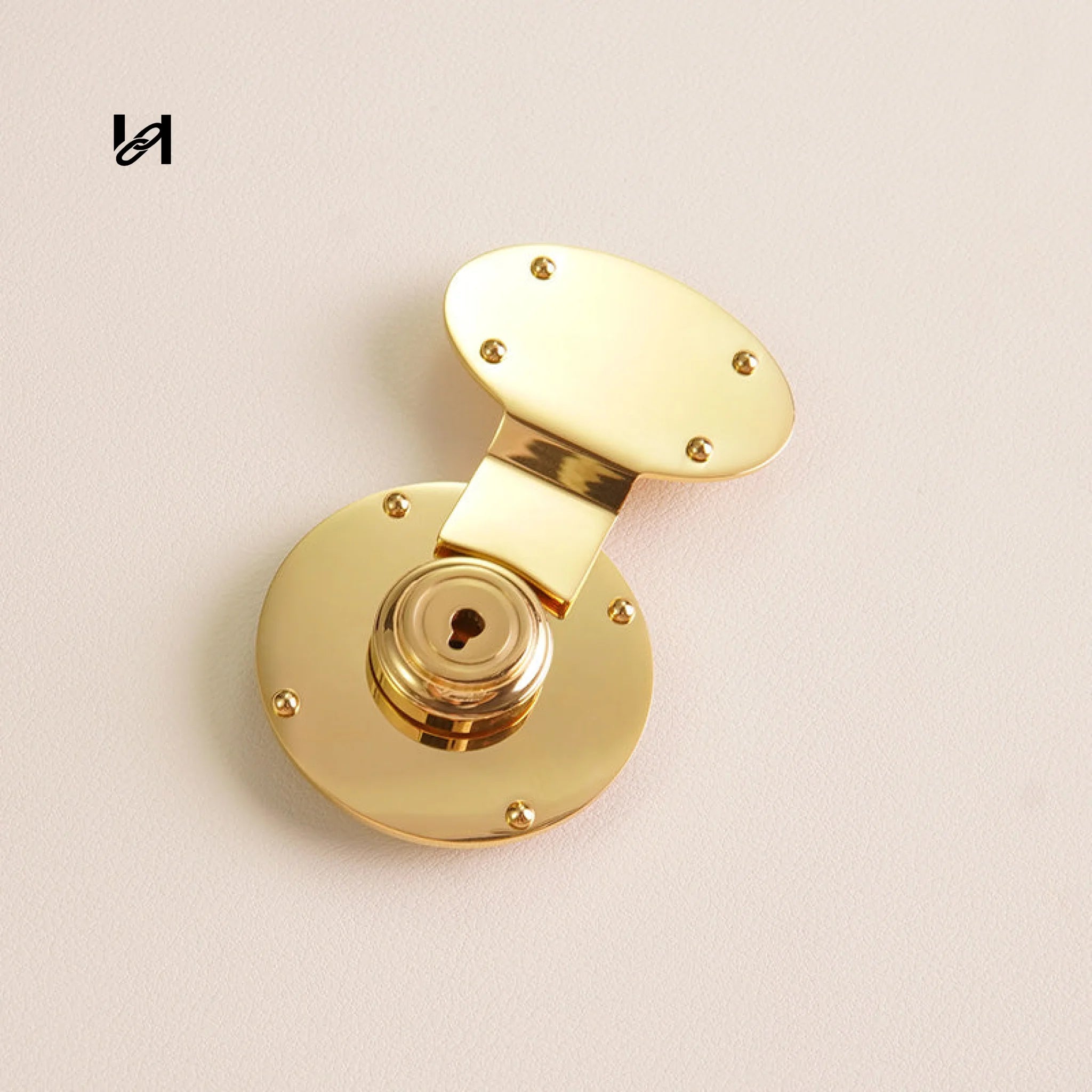 Hasp Lock With Two Handle Holders - Gold / Lock only - hardware