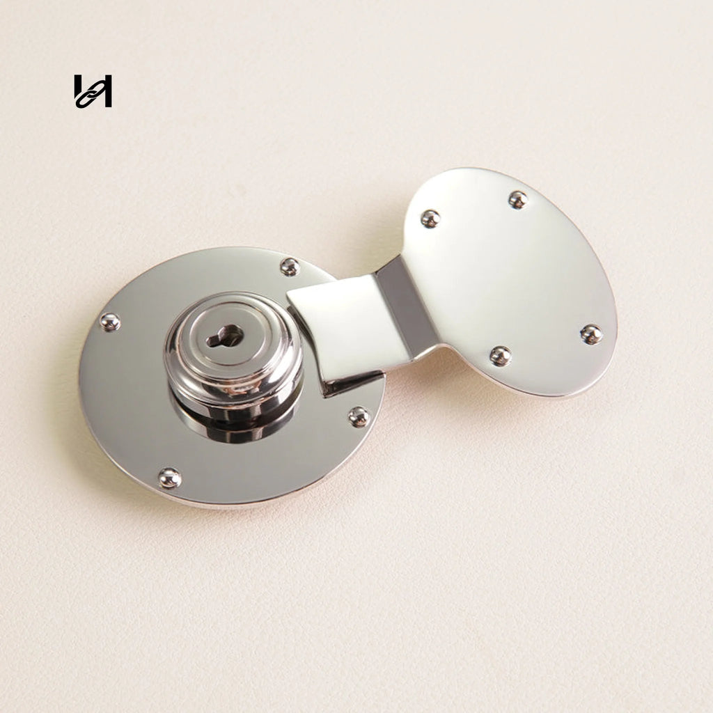 Hasp Lock With Two Handle Holders - Silver / Lock only - hardware