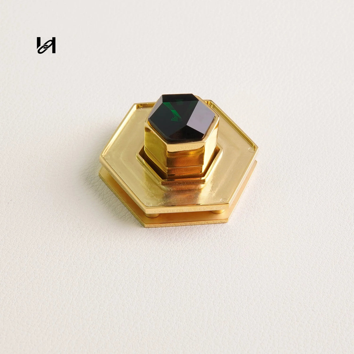 Insert Leather Diamond Turn Lock - Green - hardware