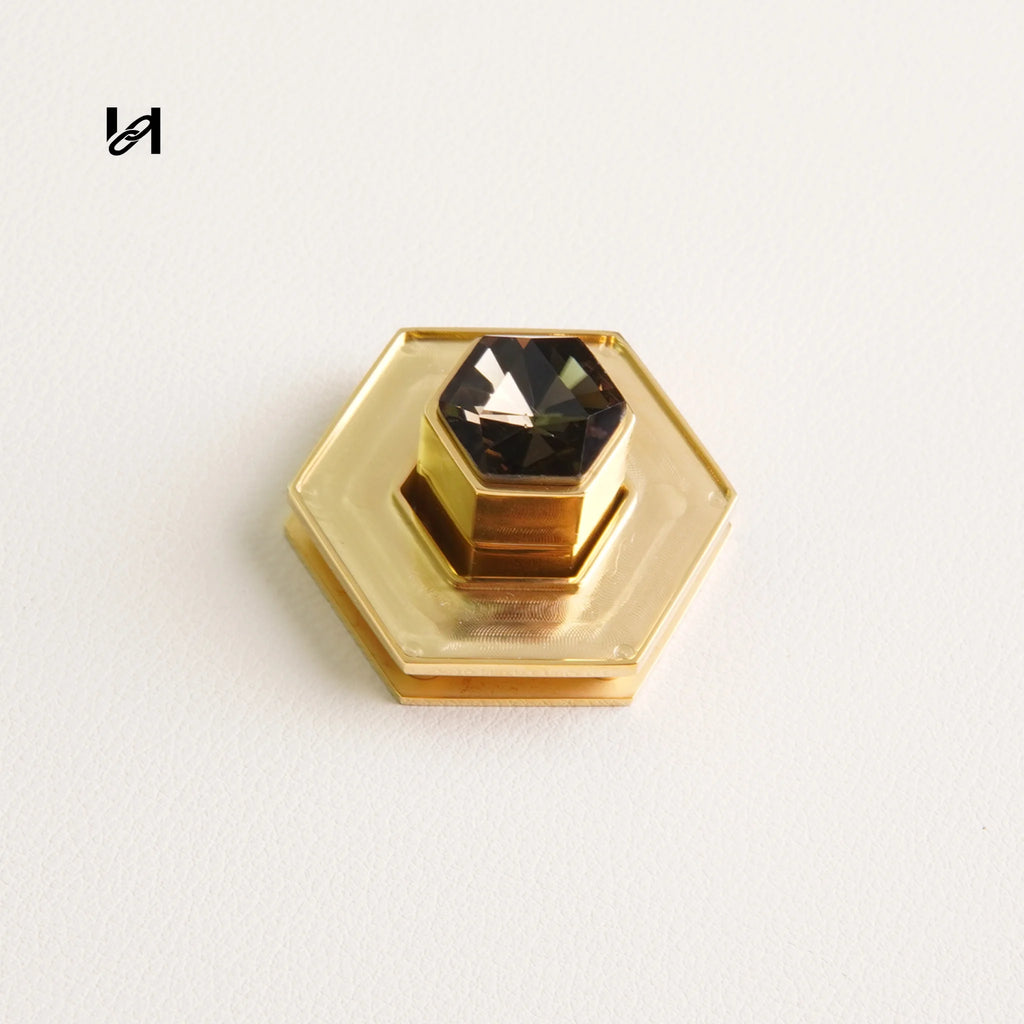 Insert Leather Diamond Turn Lock - hardware