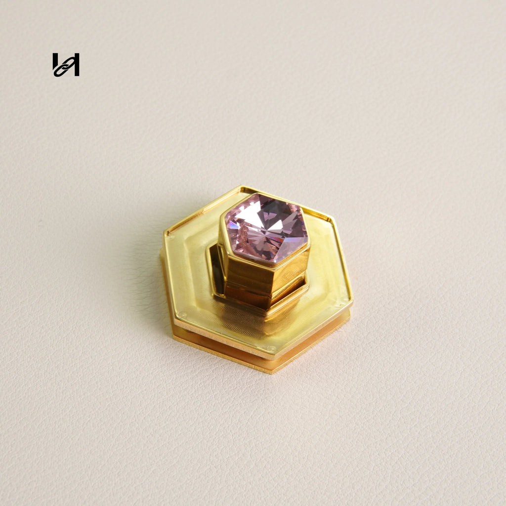 Insert Leather Diamond Turn Lock - hardware