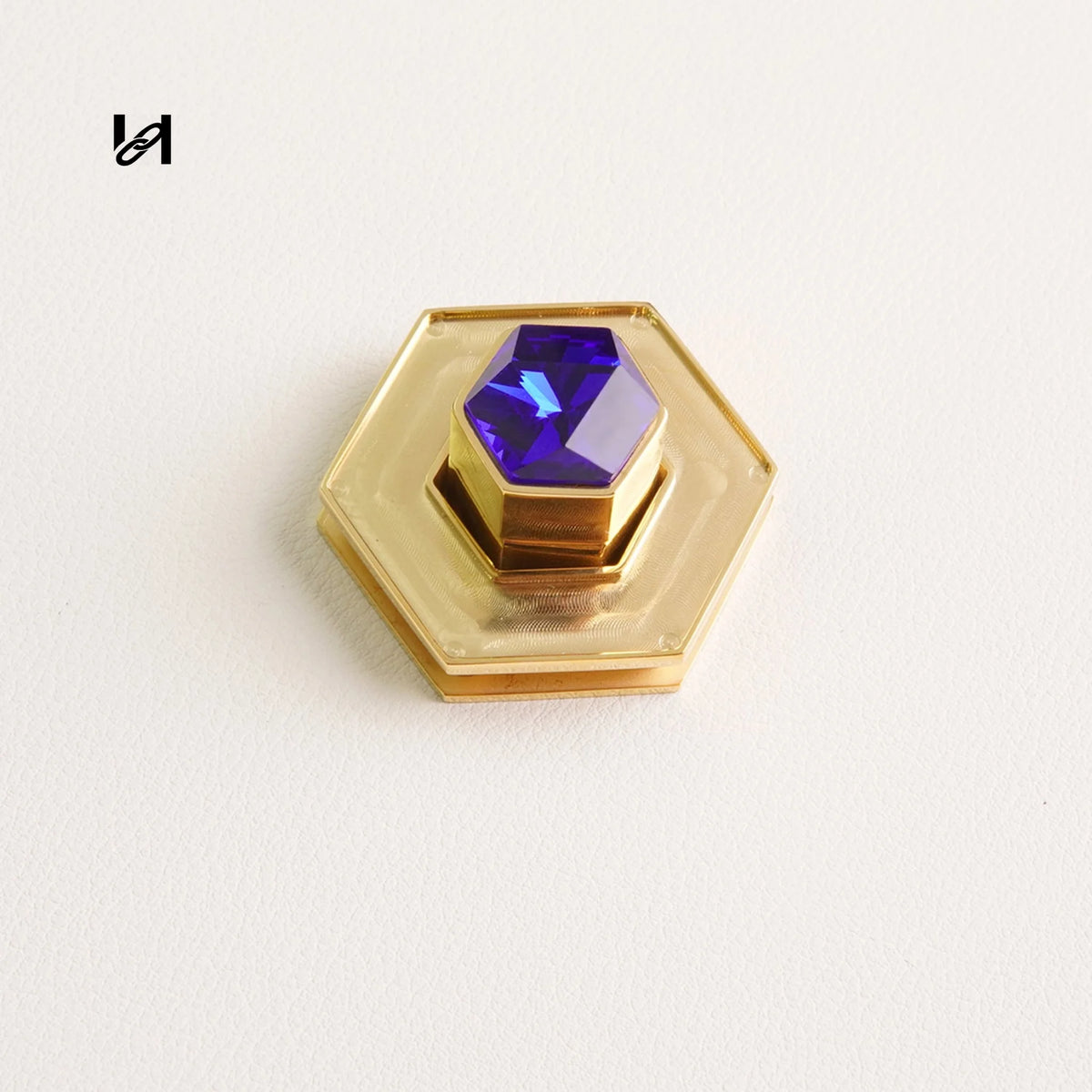 Insert Leather Diamond Turn Lock - klein blue - hardware