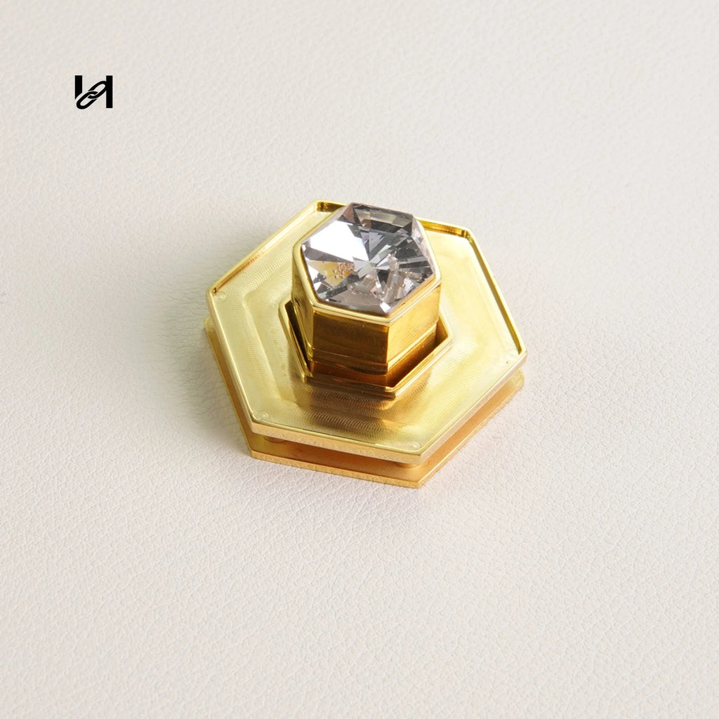 Insert Leather Diamond Turn Lock - White - hardware