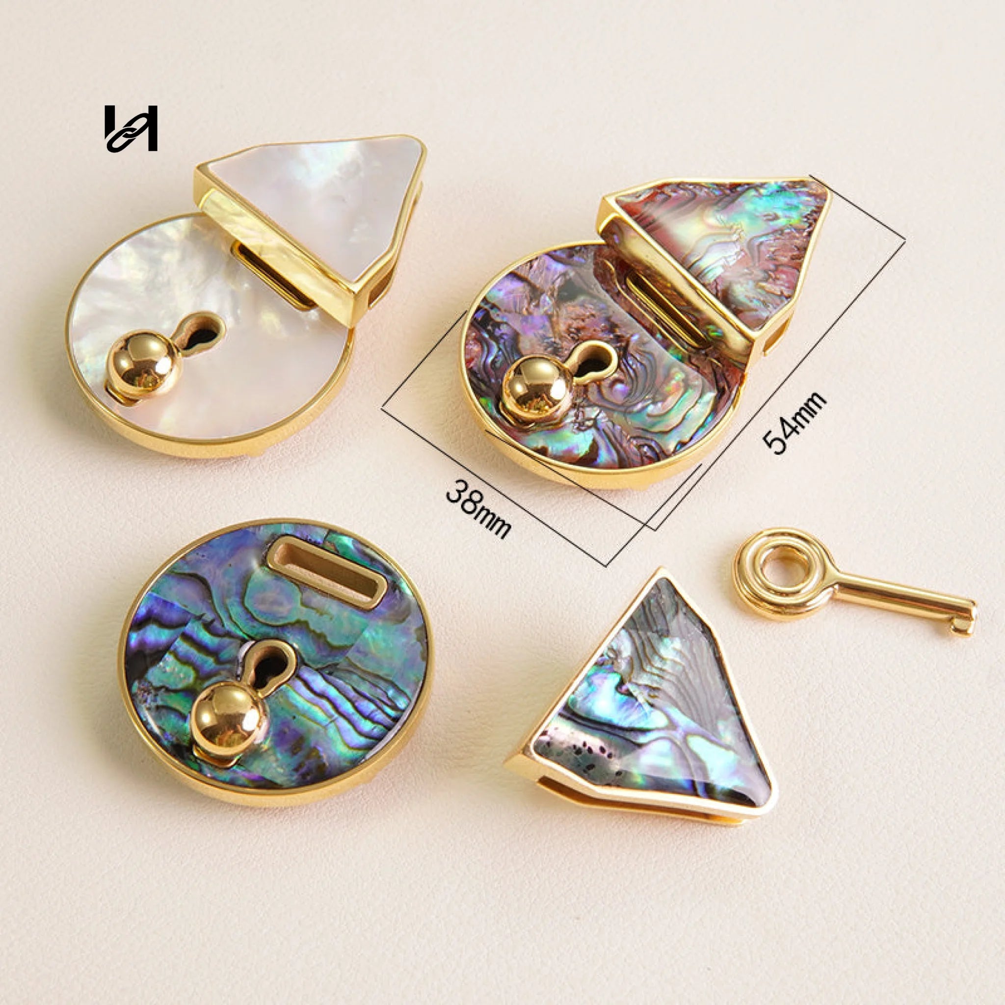 Large Abalone Shell Lock - hardware