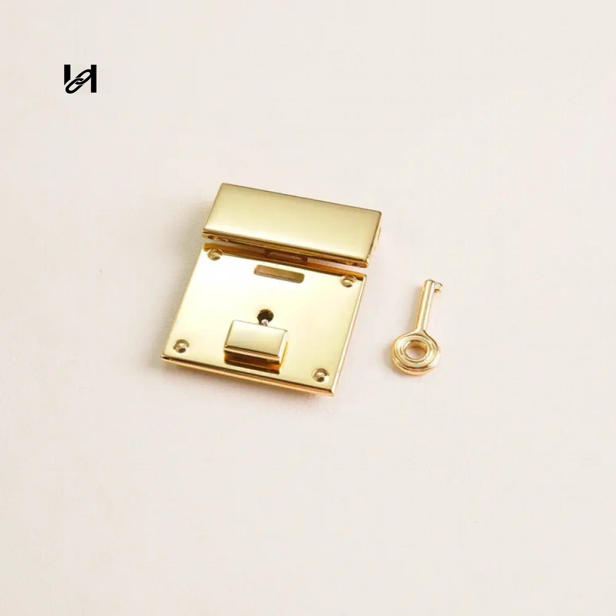 large Stainless Steel Key Lock - Gold - hardware