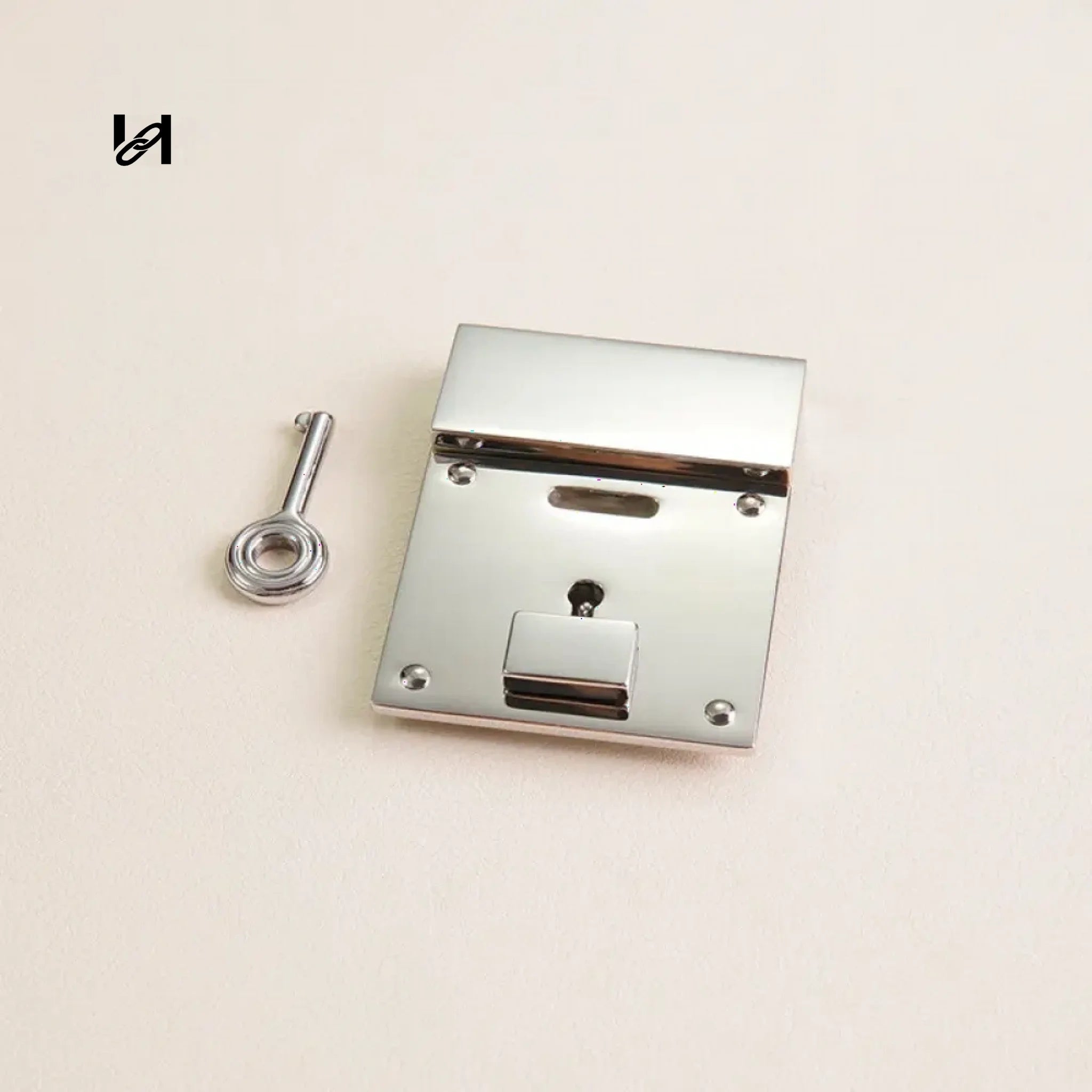 large Stainless Steel Key Lock - Silver - hardware