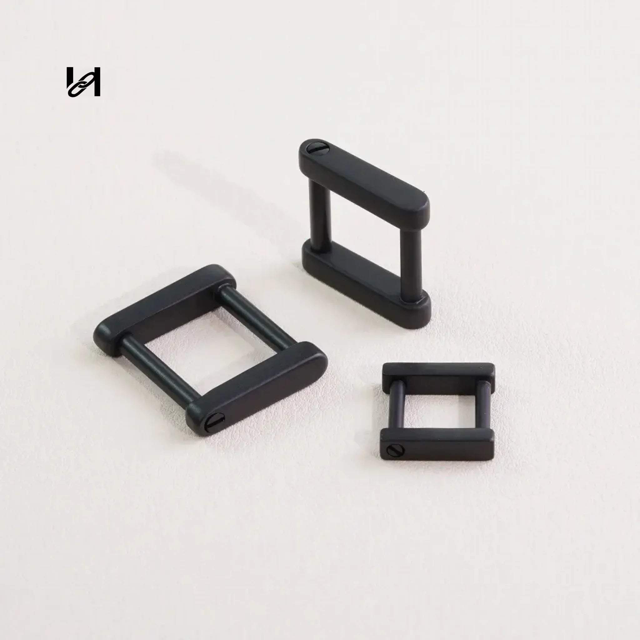 leather strap screw square ring - Black / 12.5MM - hardware