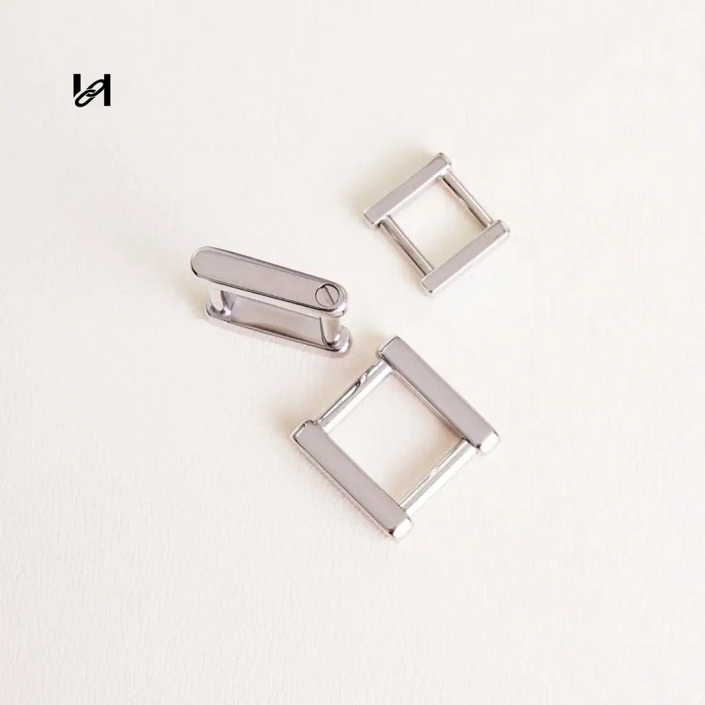 leather strap screw square ring - hardware