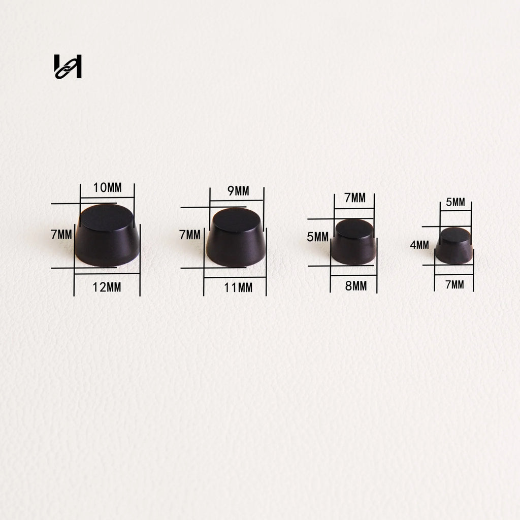 Matte Black Stainless Steel Round Bag Feet Studs – Bottom Protectors for Handbags