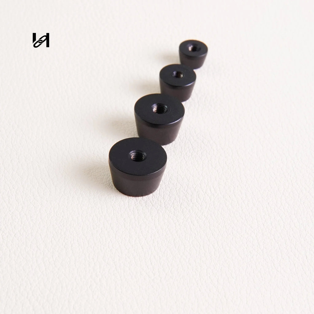 Matte Black Stainless Steel Round Bag Feet Studs – Bottom Protectors for Handbags