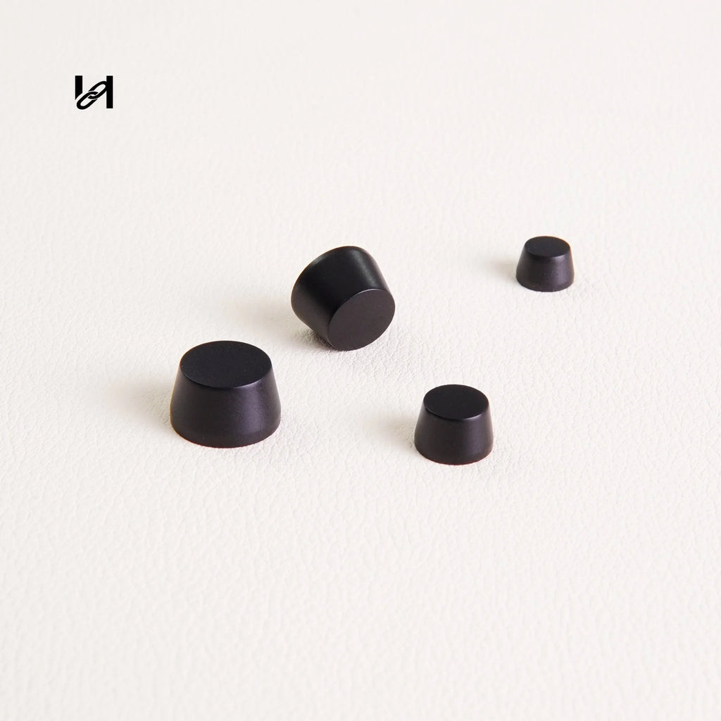 Matte Black Stainless Steel Round Bag Feet Studs – Bottom Protectors for Handbags