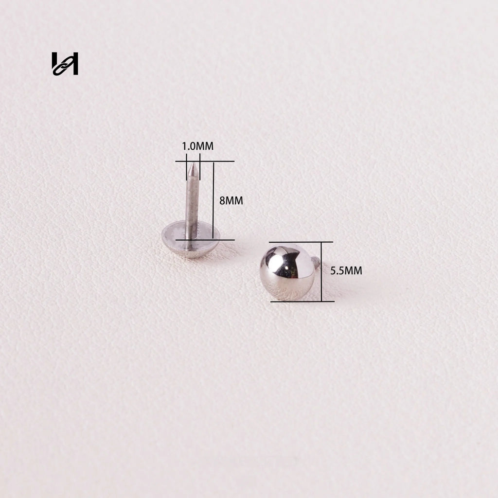 Mushroom Head Rivet – Stainless Steel Hardware for Trunks & Cases - 5.5MM-1pcs / silver - hardware