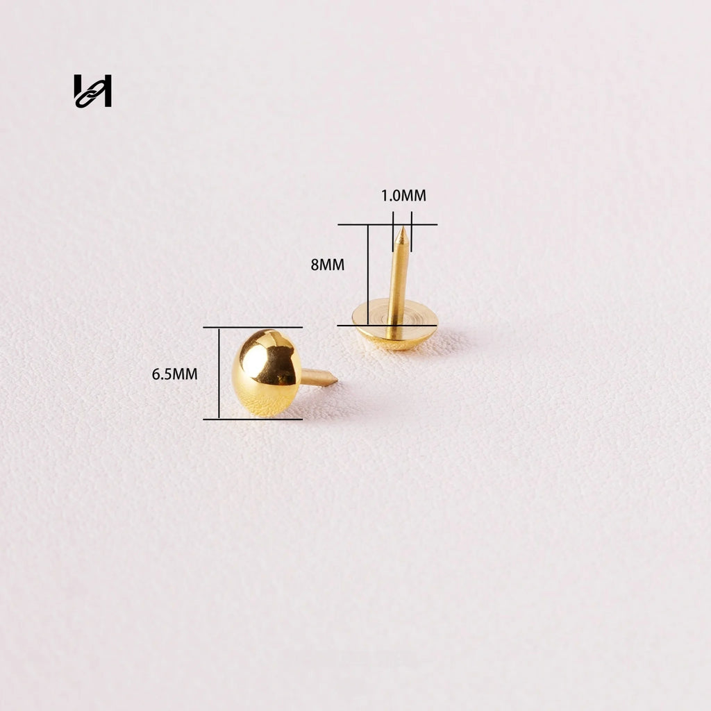 Mushroom Head Rivet – Stainless Steel Hardware for Trunks & Cases - 6.5MM-1pcs / gold - hardware