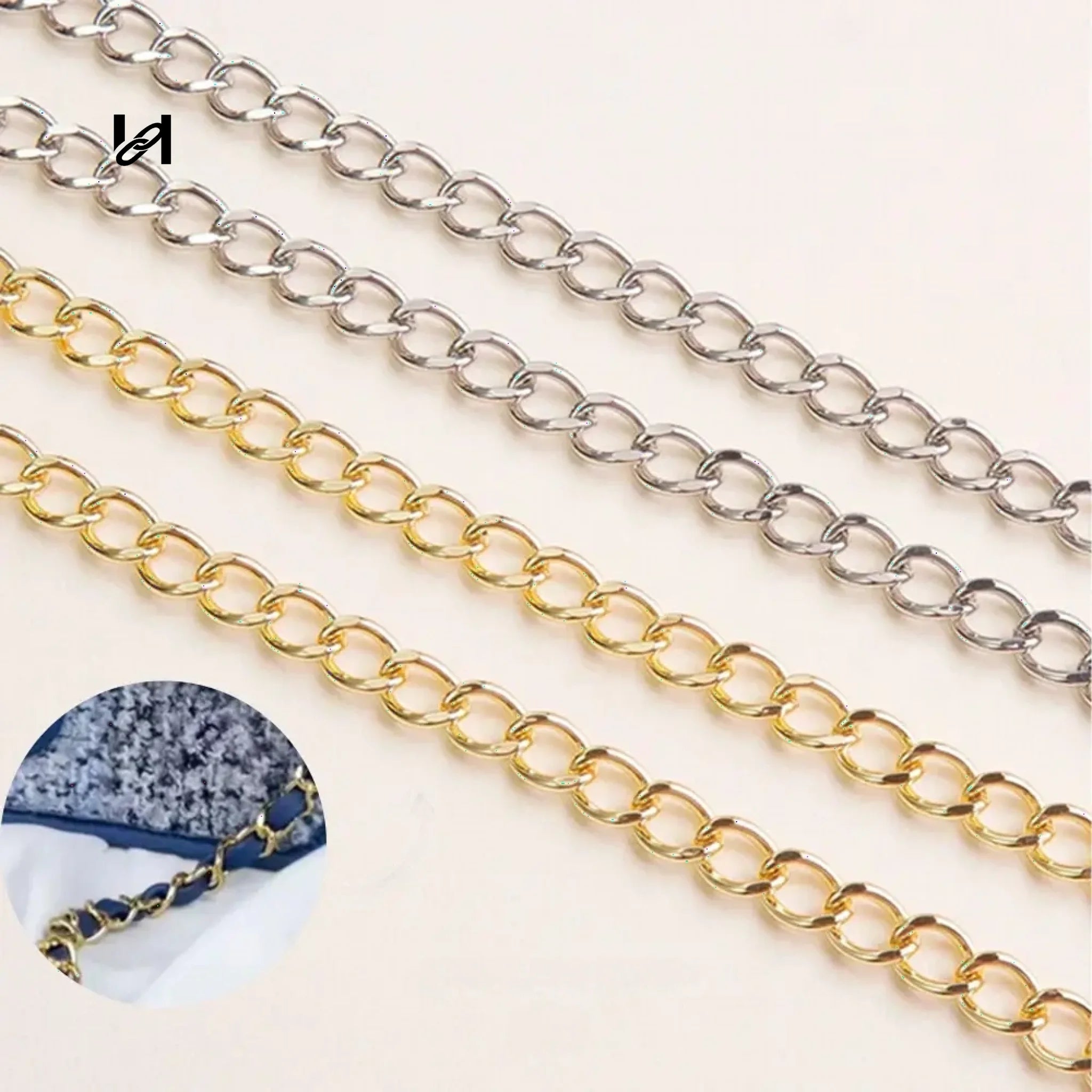No.202 10.5mm cross leather chain - hardware