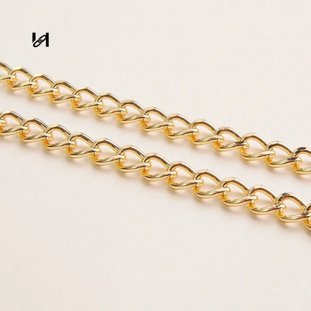 No.202 10.5mm cross leather chain - Chain only / Gold - hardware