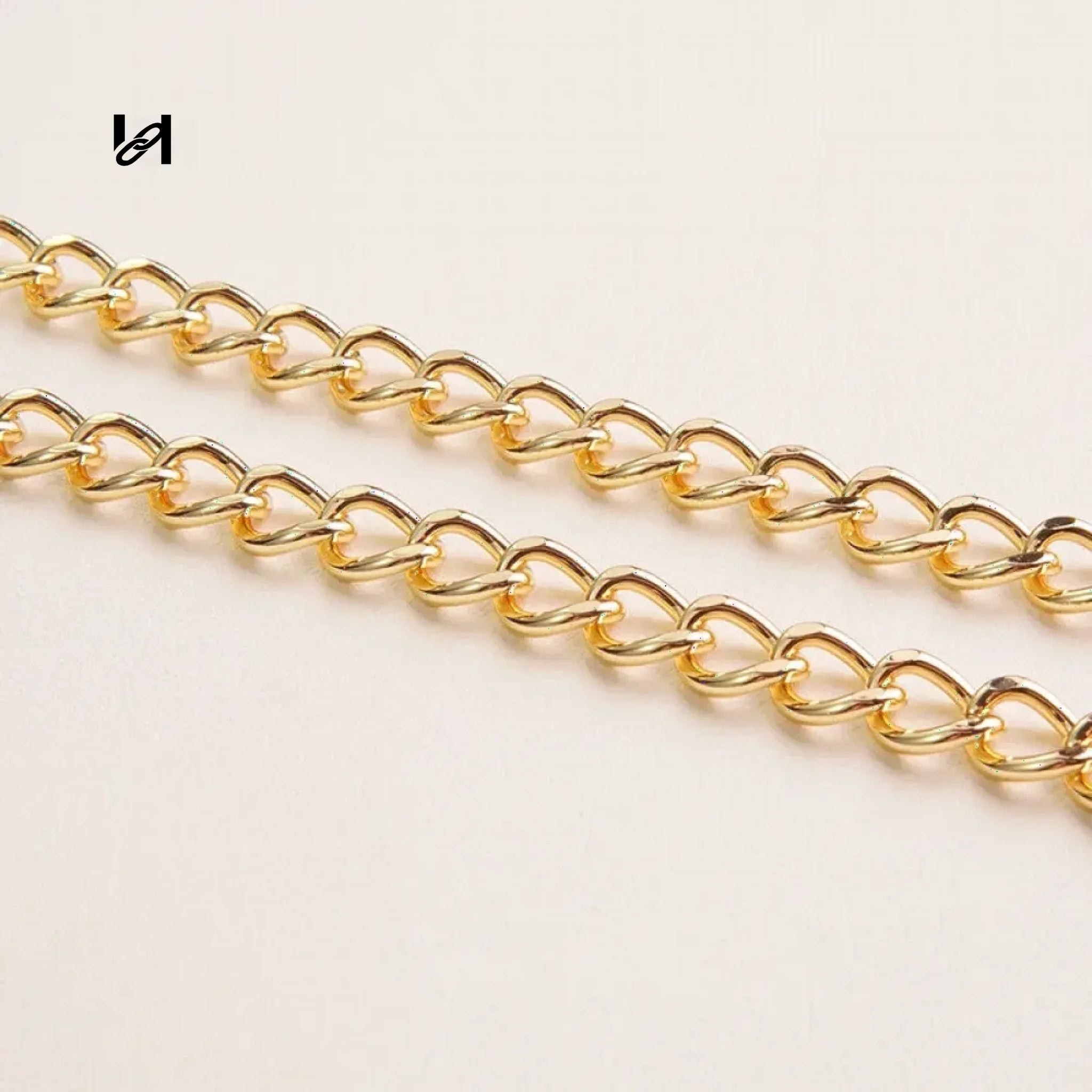 No.202 10.5mm cross leather chain - Chain only / Gold - hardware