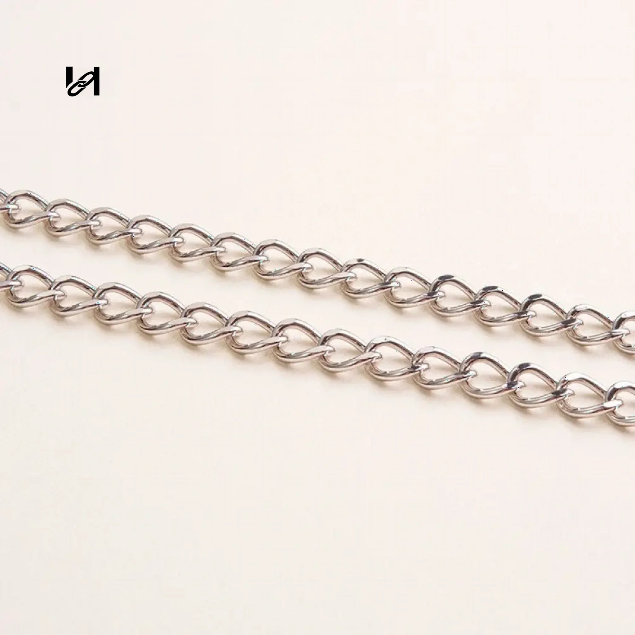 No.202 10.5mm cross leather chain - Chain only / Silver - hardware