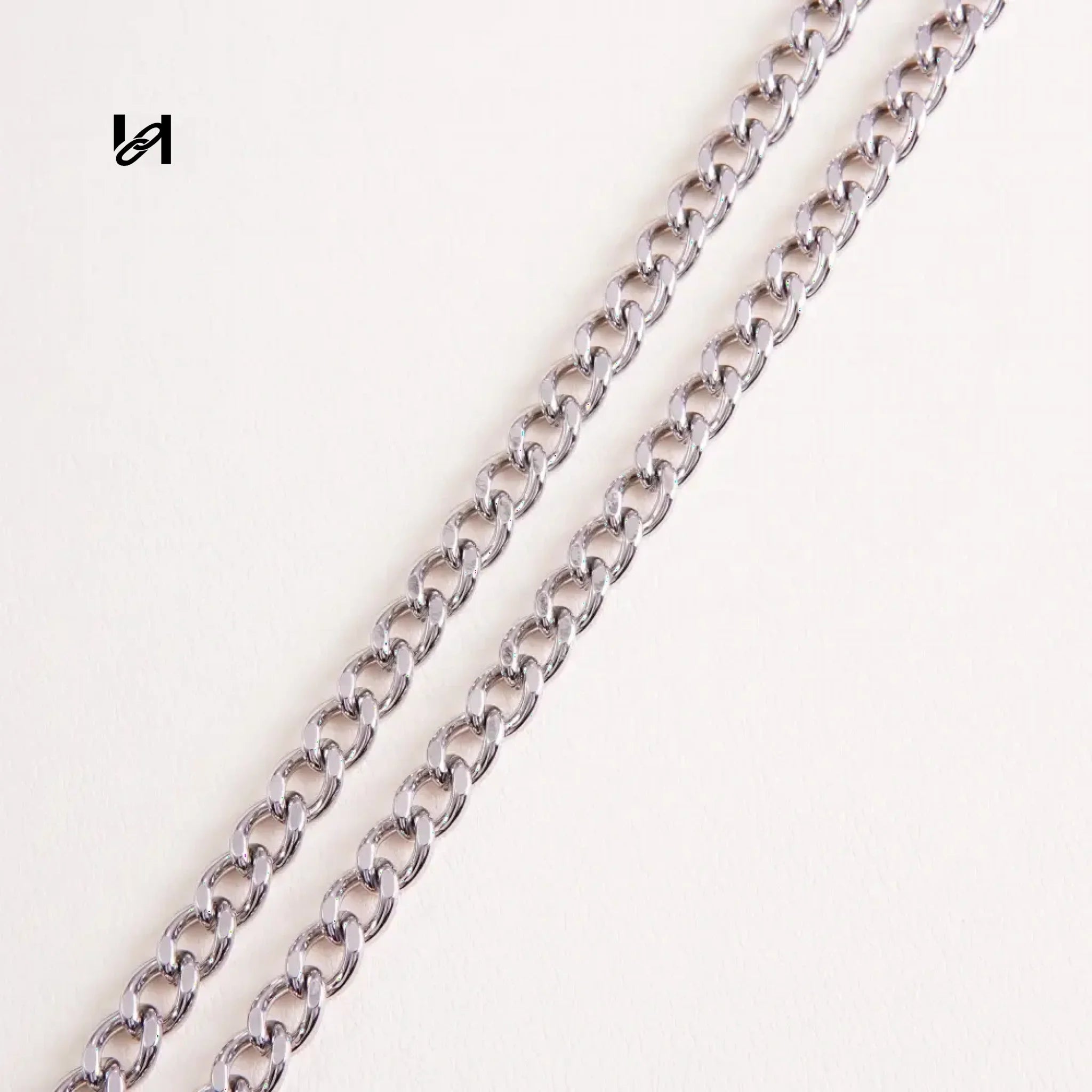 No202. 7.8mm cross leather chain-2 - silver / Only chain - hardware