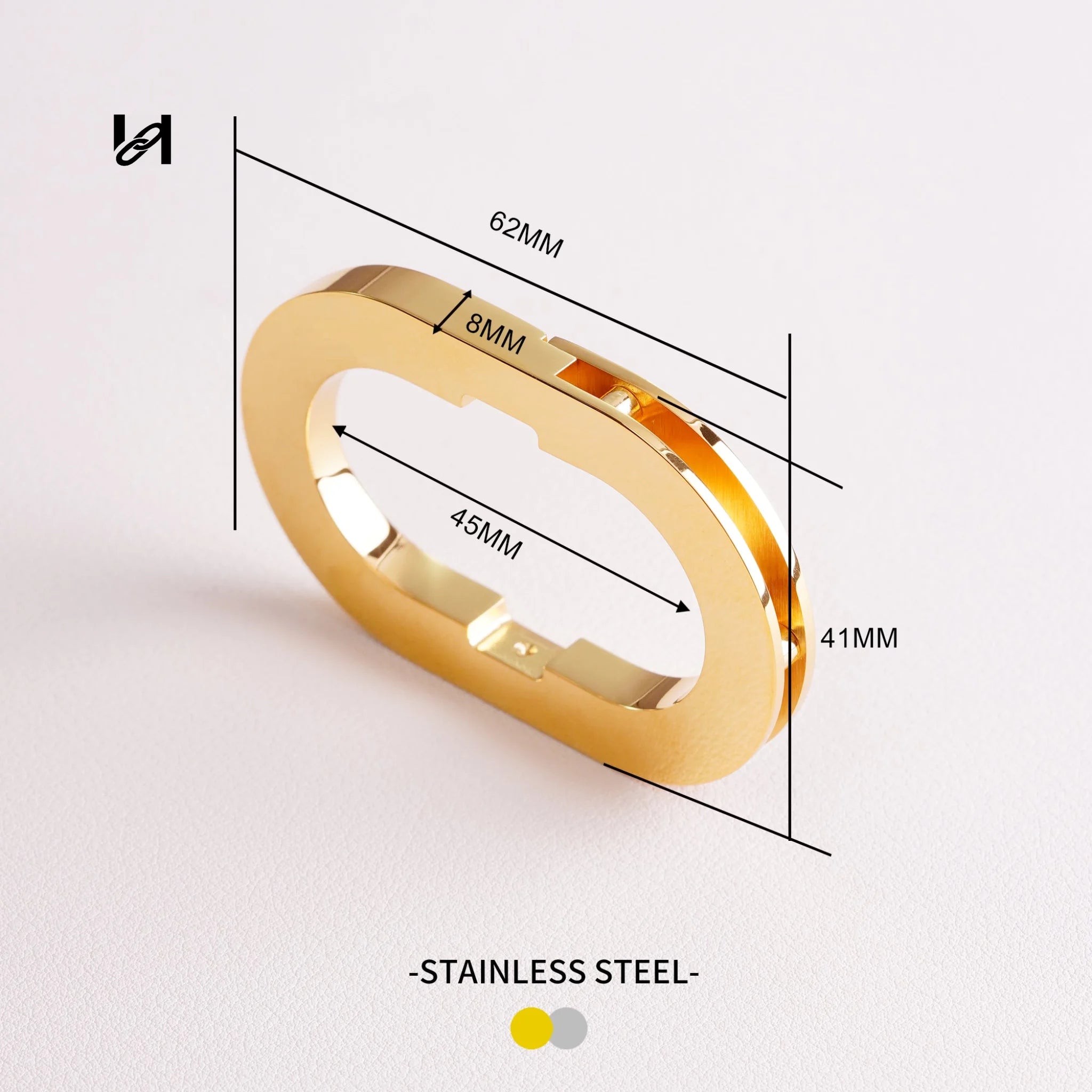 Oval clip lockclosure - gold - hardware