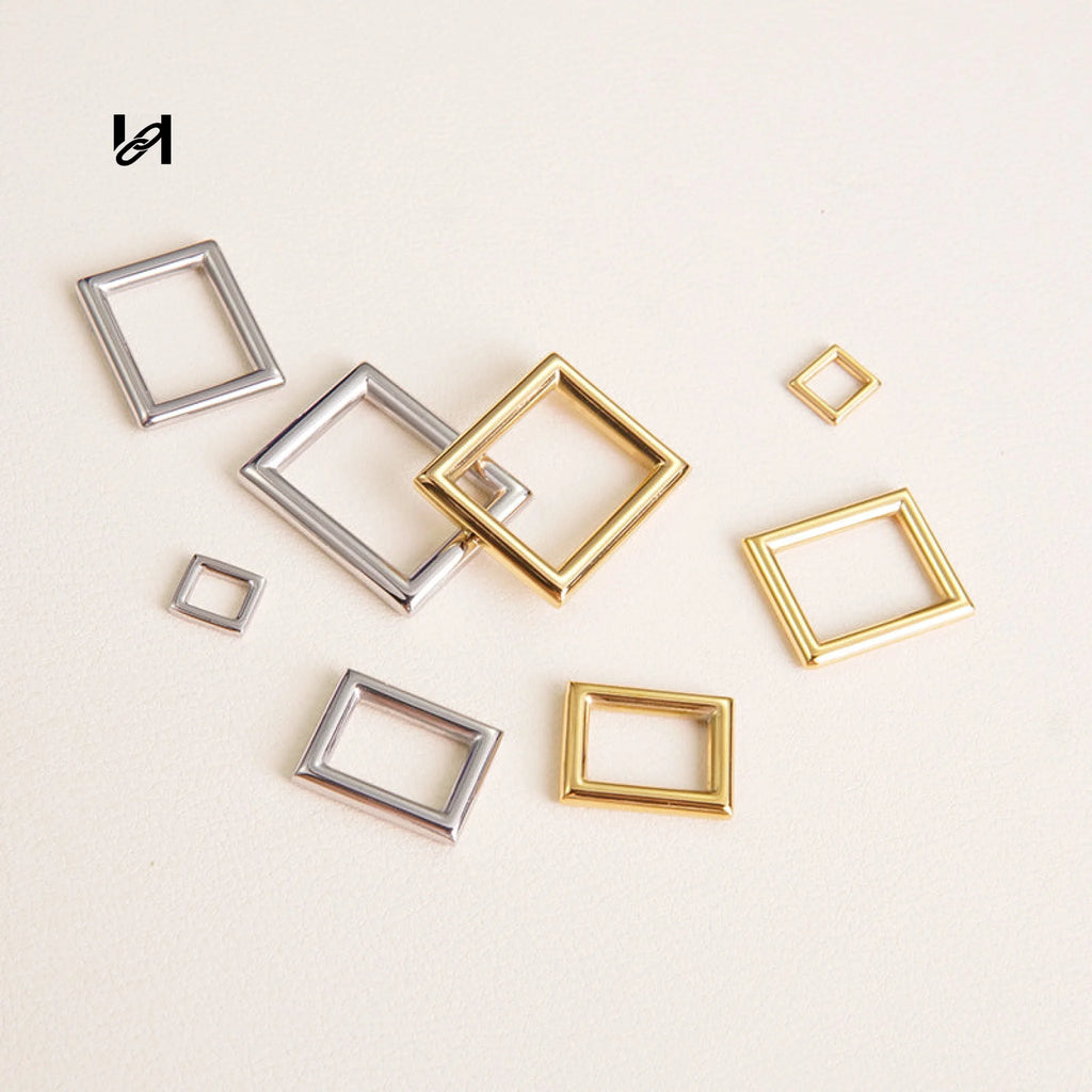 Premium Stainless Steel Square Rings for Leather Goods - hardware