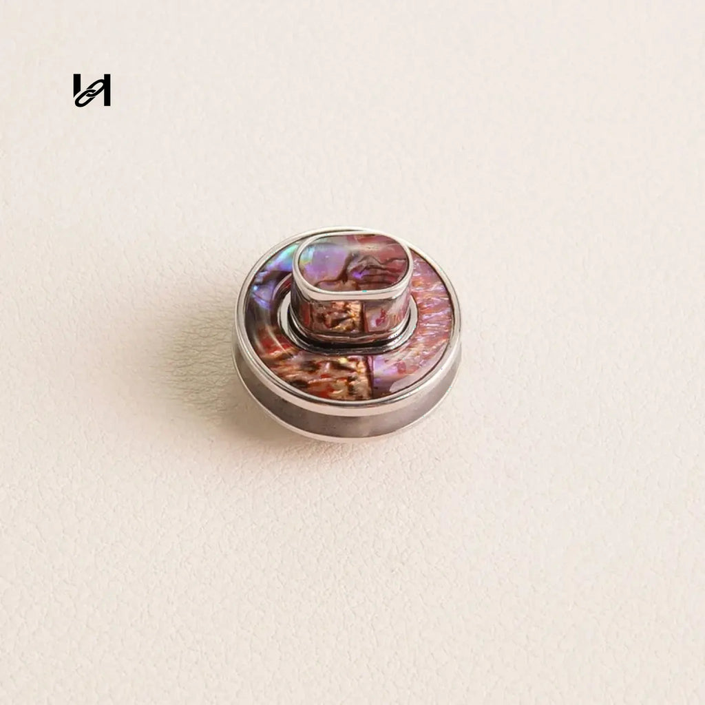 Round Nature Shell Turn Lock - 20mm/Red / Silver - hardware