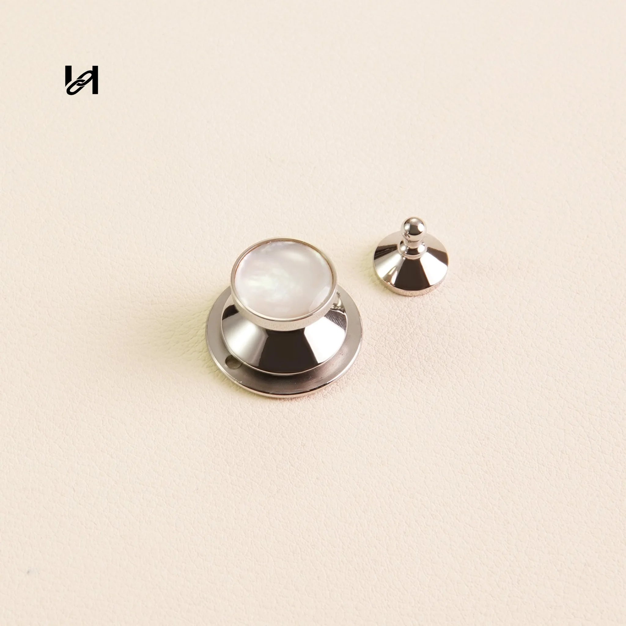 Shell Design Locks – Colored Stainless Steel Hardware for Bags - Silver and White - hardware