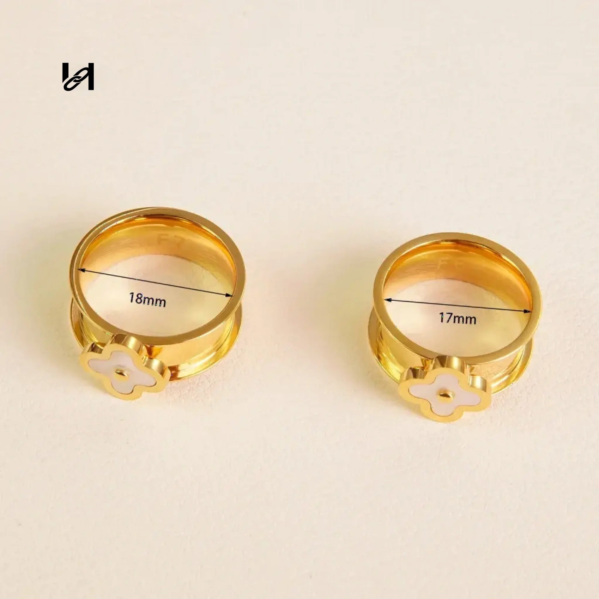 Shell flower ring - hardware