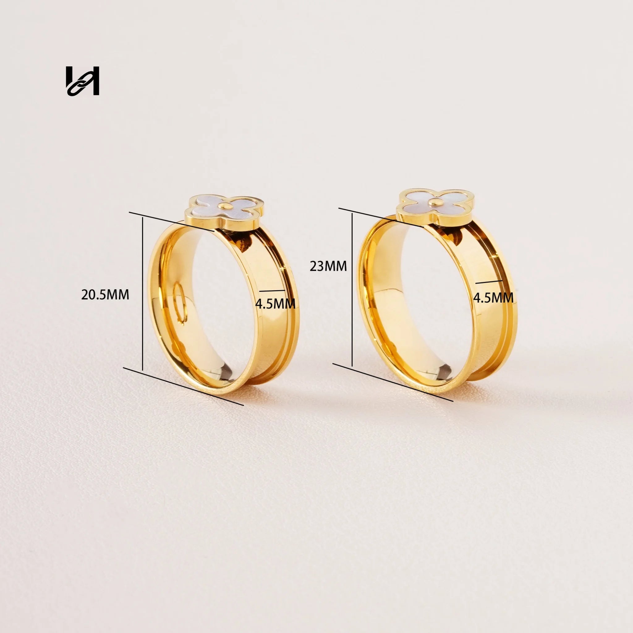 Shell flower ring - 20.5MM - hardware
