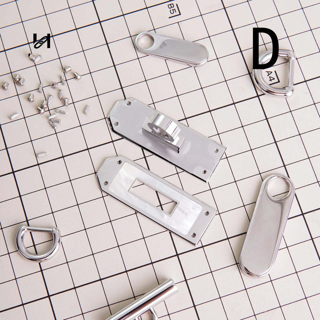Shell Twist Lock and Collar Clasp - Silver-D - hardware