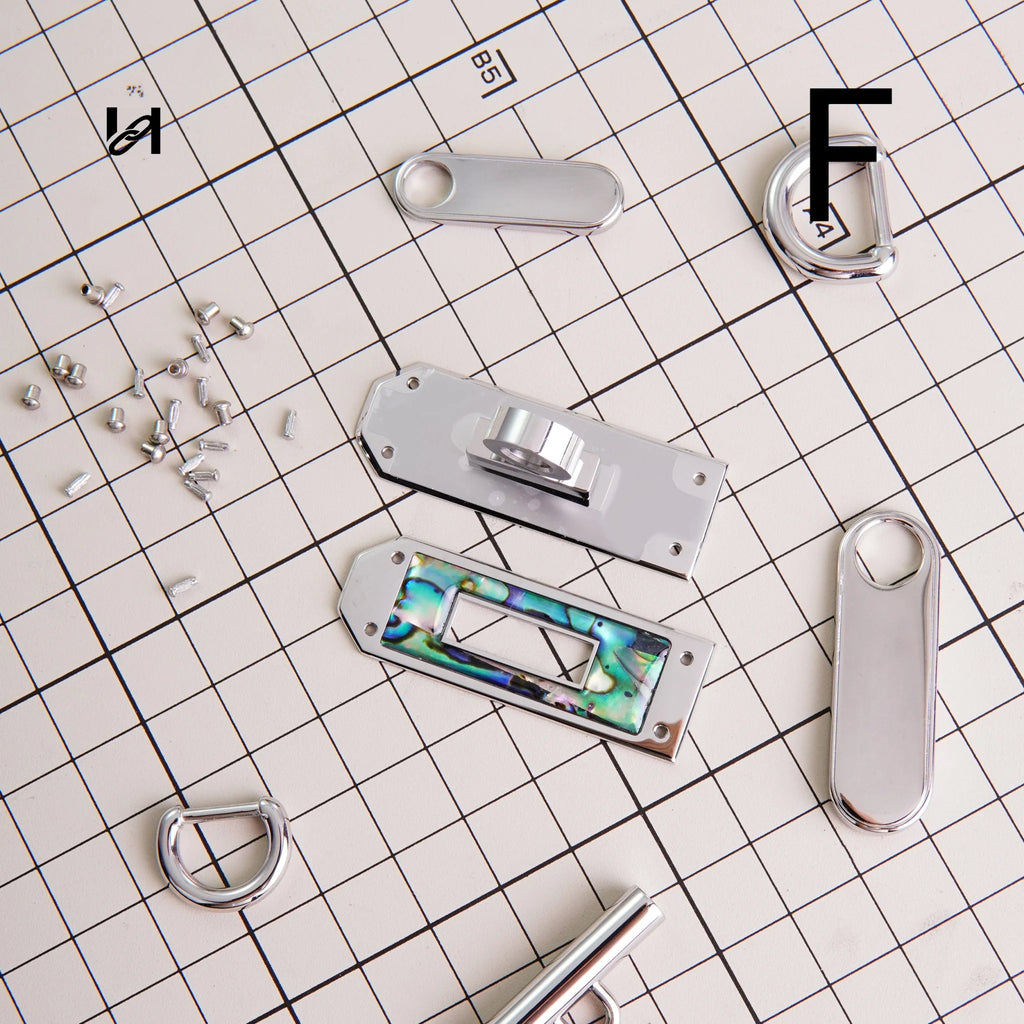 Shell Twist Lock and Collar Clasp - Silver-F - hardware