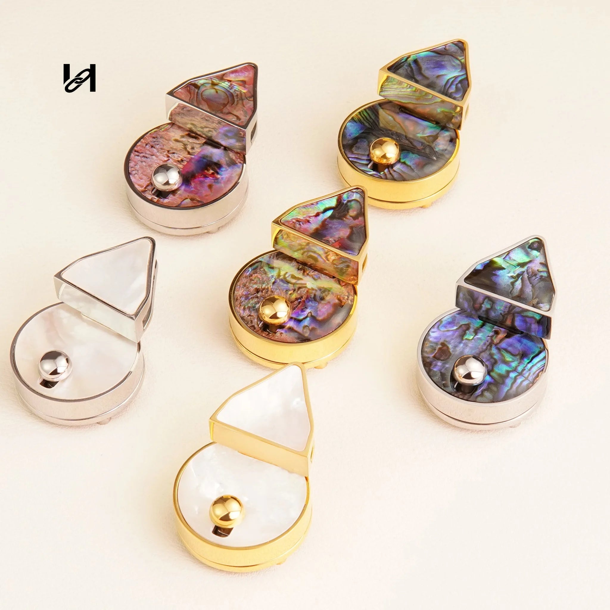 Custom Shell Locks Small Abalone Shell Lock | Gold & Silver – Hility Bag hardware