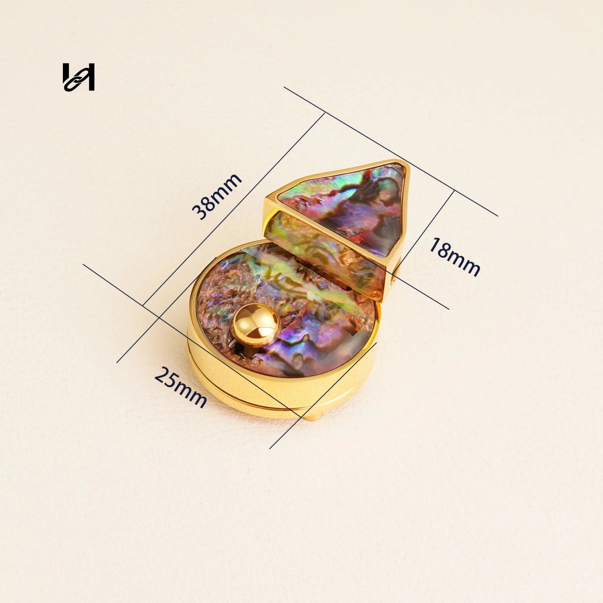Small Abalone Shell Lock - Red / Gold