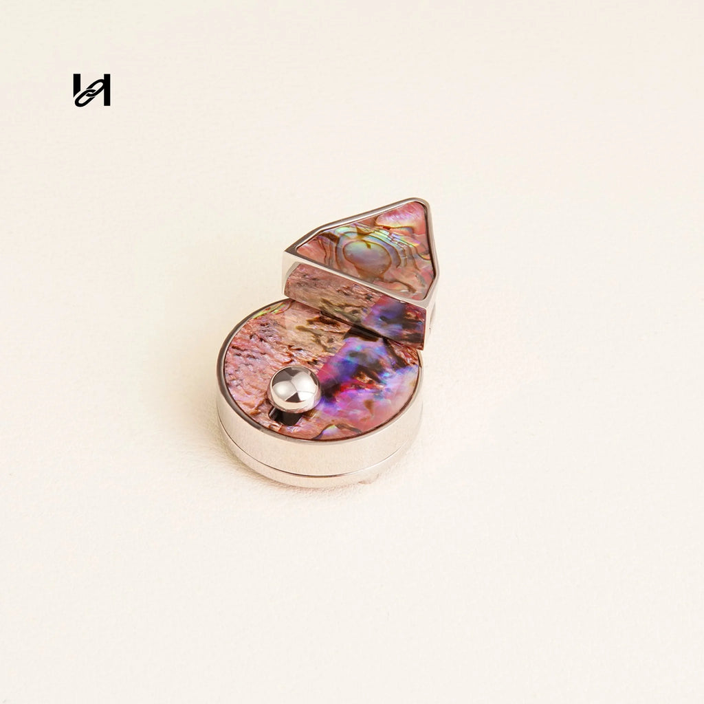 Small Abalone Shell Lock - Red / Silver