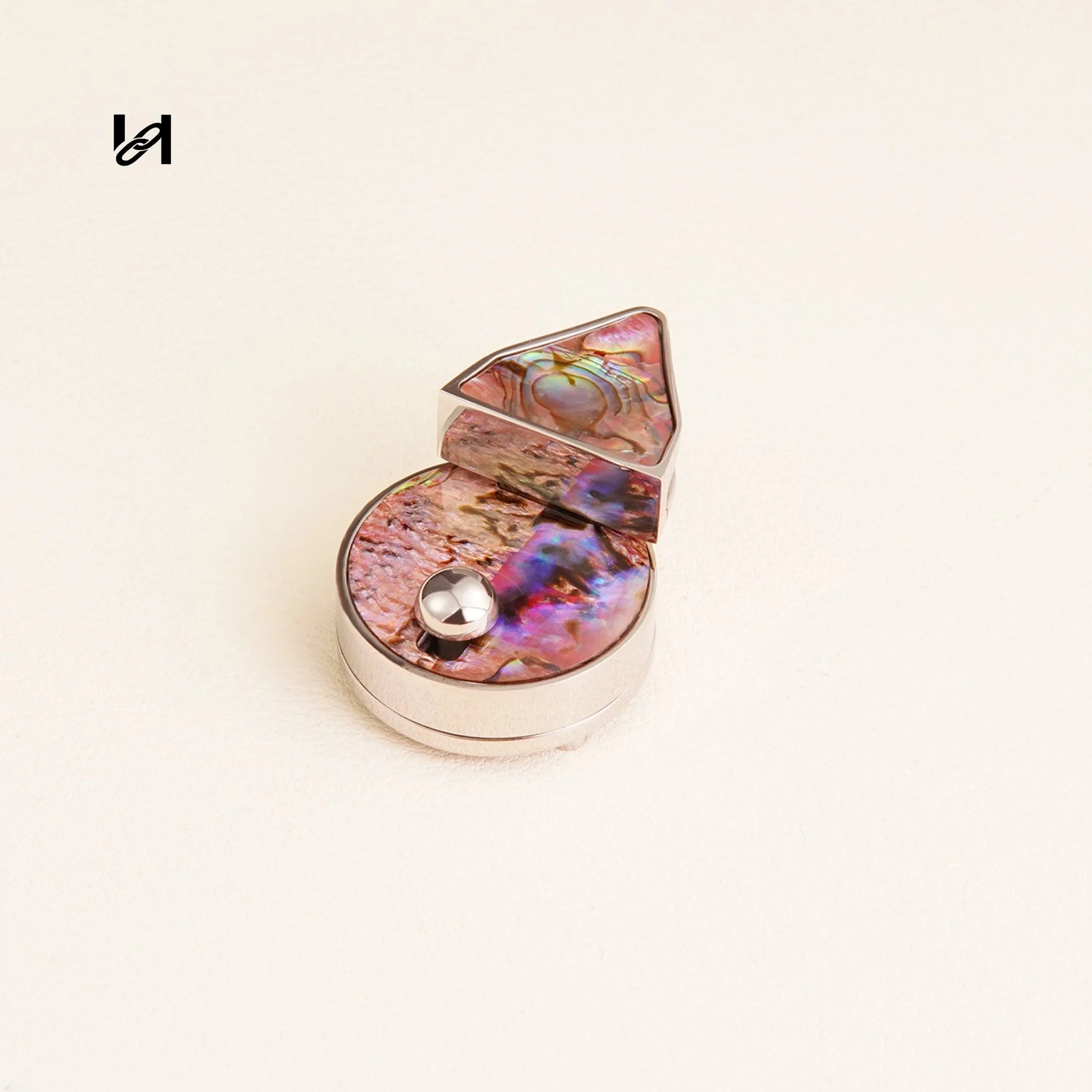 Small Abalone Shell Lock - Red / Silver