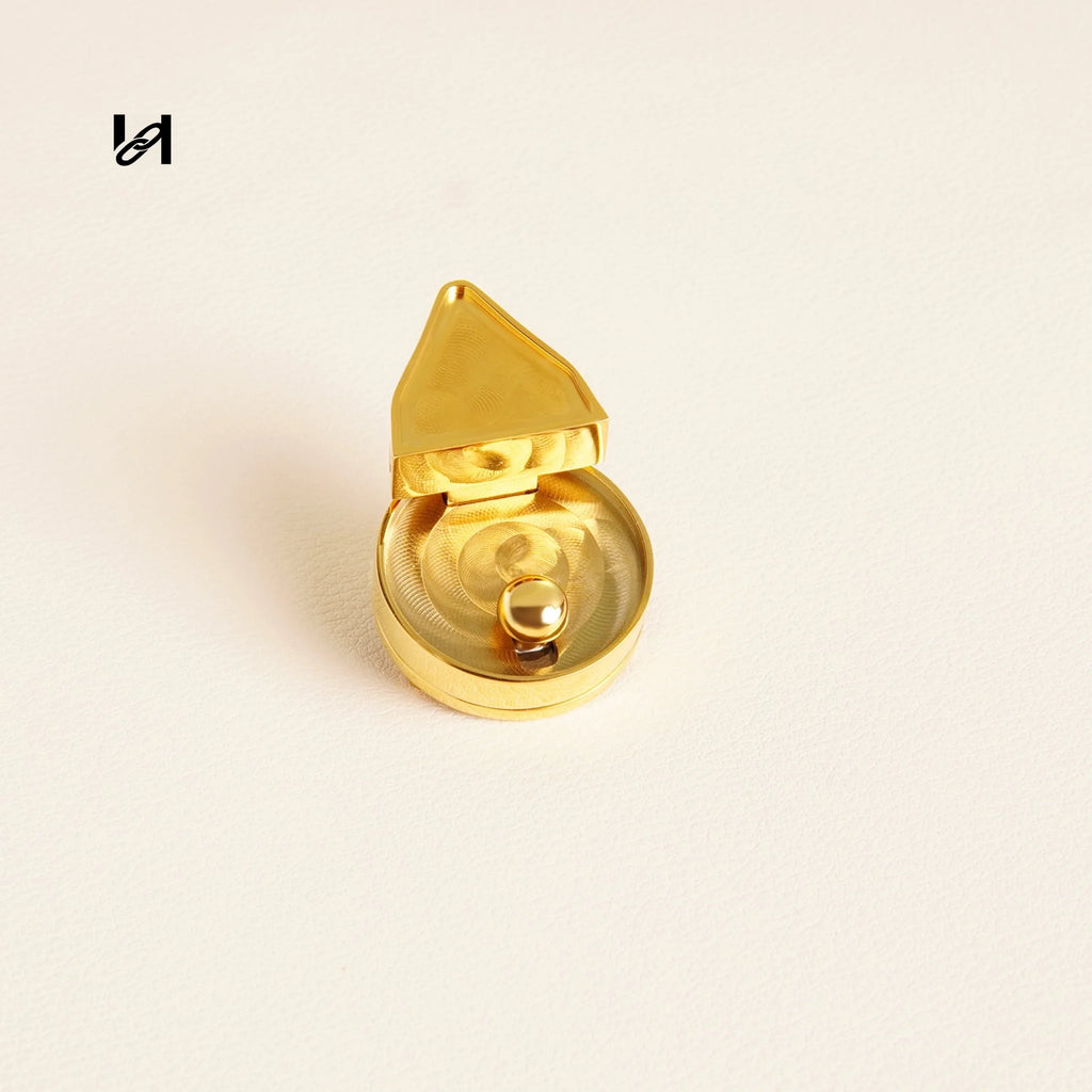 Small Round lock - Insert leather / Gold - hardware