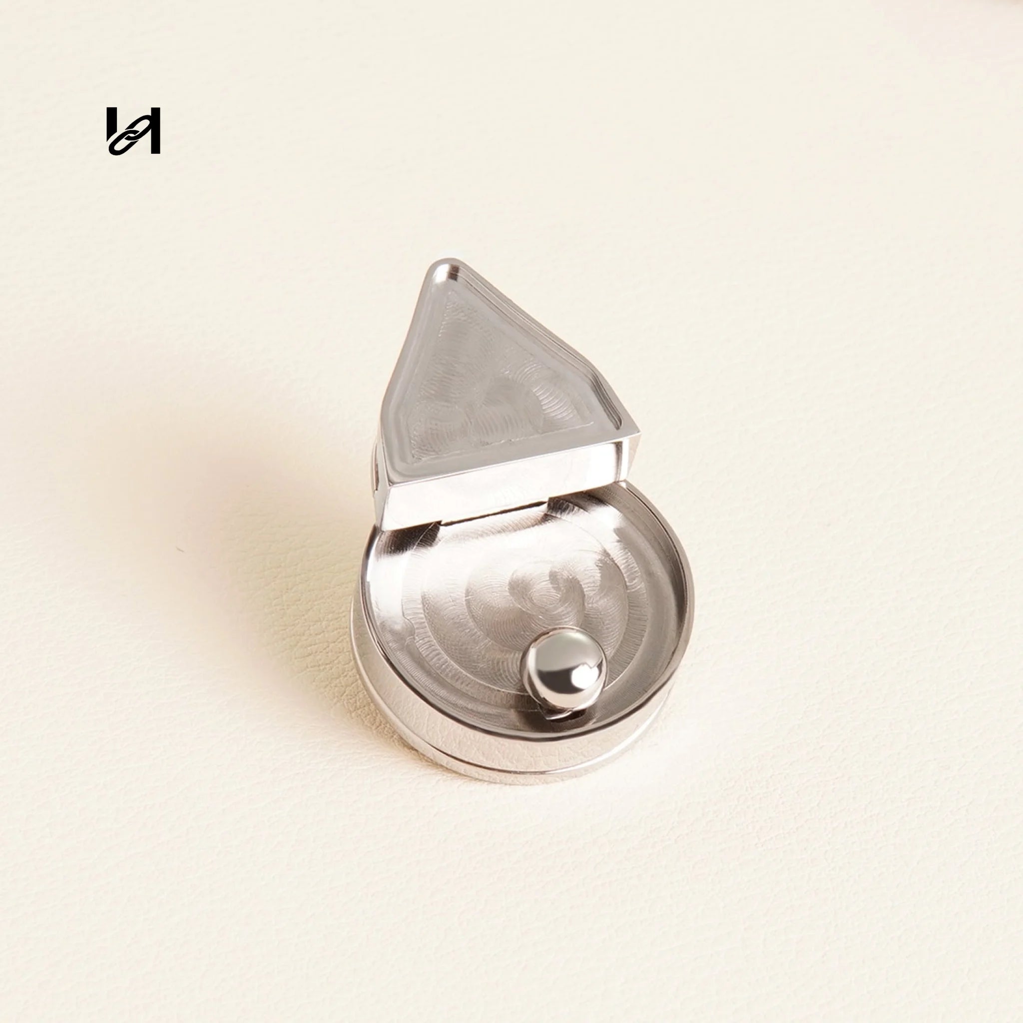 Small Round lock - Insert leather / Silver - hardware